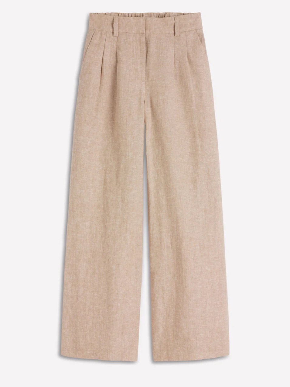 Boden Kensington Wide-Leg Linen Pants In Cappuccino Chambray Amphora 8p Nwt New